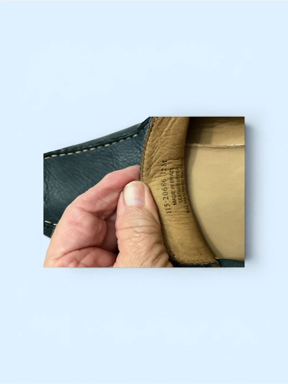 Lucky Brand Leather Moccasin Slip-On Navy Loafers with Brown Laces